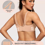 OEAK Womens Deep V Bras Wireless Comfortable Bra Supportive No Underwire Bras Tshirt Push Up Bralettes Plunge Seamless Bra Praline S