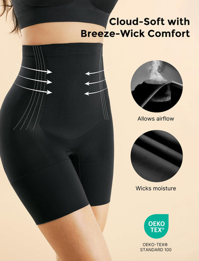 Momcozy High Waisted Tummy Control Shorts Black