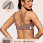 OEAK Womens Deep V Bras Wireless Comfortable Bra Supportive No Underwire Bras Tshirt Push Up Bralettes Plunge Seamless Bra Coffee M