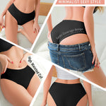 UNDER THE SEA Seamless Underwear for Women Plus Size Mid Rise Lingerie Brief Sexy No Show Panties Womens Cheeky 5 Pack XS-3XL