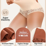 QDWQDW Shapewear for Women Tummy Control High Waisted Seamless Womens Underwear 4-Pack Sexy Lace Plus Size Panties