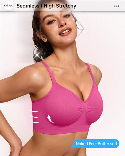 OEAK Bralettes for Women with Support Comfortable Wireless Bras Seamless Bralette No Underwire Bra Cute Everyday Tshirt Bras S Hot