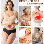 BRABIC Front Closure Post Surgery Compression Bras for Women Mastectomy Bra with Adjustable Straps Wirefree Beige