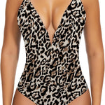 SHAPERIN Women's Deep V Neck Bodysuit Double Lined Plunge Tummy Control Shapewear Thong Body Suits Backless Cami Tank