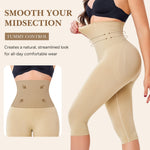 Irisnaya High-Waisted Tummy Control Shapewear Capri for Women, Compression Leggings with Butt Lifter Faja Body Shaper Beige