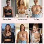 HSIA Strapless Bras for Women, Bella Convertible Minimizer Bra for Large Bust Unlined Underwire Balconette Bras Natural Nude 38D