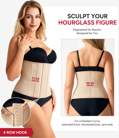 Nebility Waist Trainer for Women Corset Shapewear Tummy Control Body Shaper Girdle Waist Cincher Postpartum Belly Band(XX-Large, Beige)