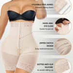 YIANNA Tummy Control Shapewear for Women Strapless Fajas Colombianas Moldeadoras Postpartum Body Shaper Shorts Butt Lifter Compression Garment with Zipper Crotch,YA7272-Beige-3XL