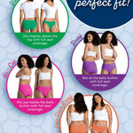 Fruit of the Loom Women's Eversoft Cotton Underwear Multipacks, Tag Free & Breathable, Available in Plus Size, Brief-Assorted Body Tones, 7