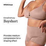 SPANX SPANXshape ExtraOrdinary Boyshort - Sculpting Compression - Women's Shapewear Underwear - Recycled Nylon Fabric Blend - Cafe Au Lait - Medium