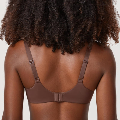 DELIMIRA Minimizer Bras for Women Full Coverage Plus Size Underwire Unlined Supportive Seamless Bra Brown Violet 38DD