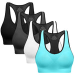 Racerback Sports Bras for Women with Pads - High Impact Athletic Tank Tops for Yoga and Workout Brassieres Bra