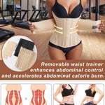 GainKee Women Waist Trainer Trimmer Cincher Corset Tummy Control Body Shaper Workout Sweat Band Slimmer Belly Belt Girdle Apricot S