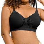 Bralettes for Women Comfortable Wireless Seamless Stretchy Bras No Underwire for Everyday Sleeping Black Large