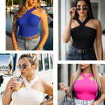 Lover-Beauty Body Suits for Women Shapewear Bodysuits Tummy Control Halter Top Bodysuit Thong Body Suit Criss Cross Shapewear Bodysuit Black