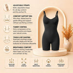 herslims Tummy Control Bodysuit for Women, Sculpting Shapewear, Brief, Thong, or Mid-Thigh Faja, Black Mid-Thigh Faja XXS/XS