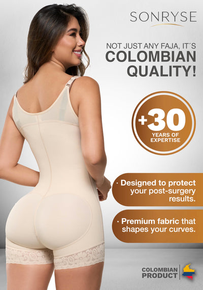 Sonryse Stage 2 faja Tummy Tuck Compression Garment | Faja Body Shaper Shapewear for Women | Fajas Colombianas Moldeadoras Beige M