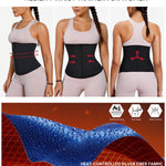Nebility Waist Trainer for Women Corset Shapewear with Zipper Sweat Waist Trimmer Faja Body Shaper Workout Waist Cincher (Black-blue, X-Small)