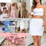 Vlazom Women's Half Slip for Under Dress Short Petticoat Above Knee Under Slips for Women Under Dresses White Size Large