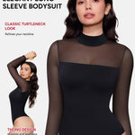 Nebility Women Long Sleeve Bodysuit Turtleneck - Mesh Shapewear Body Suit Tops Thong Going Out Tops Fall Outfits