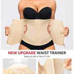 Nebility Waist Trainer for Women Zipper Corset Shapewear Tummy Control Mesh Waist Cincher Faja Body Shaper(Small, Beige)