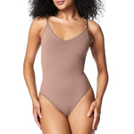 SPANX SPANXsculpt Power Series Thong Bodysuit - Soft, Seamless Shapewear for Women - Adjustable Straps - With Snap Closure - Cafe Au Lait - 1X