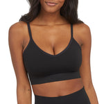 SPANX SPANXsmooth EcoCare Seamless Shaping Longline Bralette - Comfortable Everyday Bralette - Women's Bra with No Underwire - Very Black - Medium
