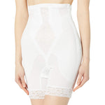 Rago Women's High Waist Medium Shaping Zipper Long Leg Shaper, White, Medium (28)