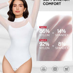 Nebility Women Long Sleeve Bodysuit Turtleneck - Mesh Shapewear Body Suit Tops Thong Going Out Tops Fall Outfits