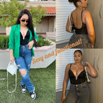 JOYSHAPER Plunge Shapwear Bodysuit with Built in Bra Tummy Control Shapewear Backless Bodysuit with Bra Low Back Shapewear Black 2XL