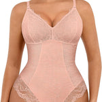 FeelinGirl Lace Shapewear Bodysuit Tummy Control V-Neck Sleeveless Tank Top