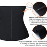 YIANNA Latex Waist Trainer for Women Tummy Control Zipper Underbust Waist Cincher Corset Hourglass Body Shaper Sport Girdle,YA2219-Black-S