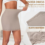 Werkiss Slip Skirt for Under Dress Women Lace Half Slip Slim Fit Slips Above Knee Mini Underskirt (Nude,S)