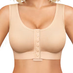 BRABIC Surgical Bra Front Closure - Comfort Compression Mastectomy Bras for Women Post Surgery with Full Coverage (Beige,Small)