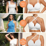Popilush Bras for Women No Underwire Supportive Comfortable Bralettes Plus Size Bra White