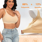 Wireless Sewn in Padded Bras for Women Comfortable Full Coverage Bralettes No Underwire Everyday Tshirt Bra