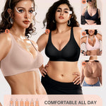OEAK Womens Deep V Bras Wireless Comfortable Bra Supportive No Underwire Bras Tshirt Push Up Bralettes Plunge Seamless Bra Nude S