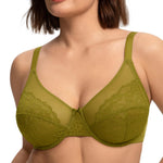 HSIA Minimizer Bras for Women Enchante Full Coverage Underwire Bras Plus Size Lifting Floral Lace Bra for Heavy Breast