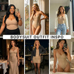 herslims Tummy Control Bodysuit for Women, Sculpting Shapewear, Brief, Thong, or Mid-Thigh Faja, Beige Mid-Thigh Faja 2X/3X