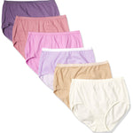 JUST MY SIZE Women's Plus Size Cool Comfort Cotton High Brief 6-Pack, Assorted, 11 (16156C)
