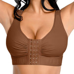 FeelinGirl Post Surgery Compression Bra Soft Support for Mastectomy Breast Augmentation Breast Lift Bra After Surgery Caramel M