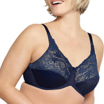 Bali Women's Lilyette Minimizer Underwire Bra with Lace Trim, Microfiber Full Coverage Bra