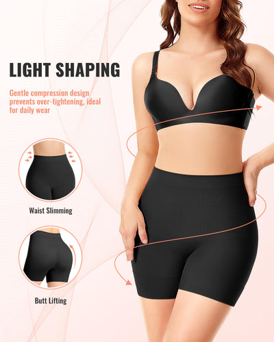 ForeverShaper Shapewear Tummy Control Seamless Slip Shorts for Under Dress Breathable Anti Chafing Shaper Shorts for Women B-black