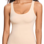ONEW Shapewear Camisoles Seamless Tummy Control Compression Tank Tops Waist Trainer Body Shaper for Women,Beige,Small