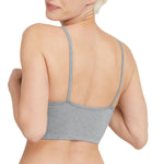 Hanes Womens Cropped Bralette, Breathable Pullover Bra, Crop Top, Solid Or Assorted, 3-pack Bra, Sky Grey Heather/Concrete Heather/White, Medium US