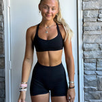 Sunzel Workout Biker Shorts Women Scrunch Butt Lifting Seamless Shorts High Waist Stretch Booty Short for Gym Yoga Running, Black50 Small