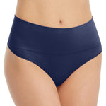 SPANX SPANXshape Everyday Shaping Thong - Core Control Shapewear Underwear - Invisible Under Clothes - Seamless Design - Dark Sapphire - Medium