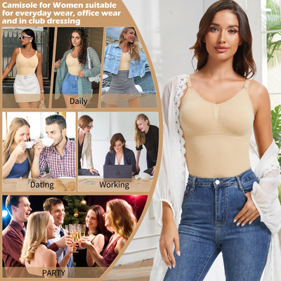 JOYSHAPER Women's Shapewear Tops with Tummy Control Shapewear Camisole Tanks Compression Tank for Women with Buit in Bra Nude Cami Shaper Nude 3XL