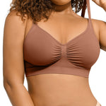 Lover-Beauty Women's Wireless T-Shirt Bra Seamless Bralettes High Elasticity Everyday Bras Comfort Sports Bra Nude Large