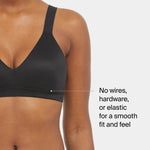 SPANX Smooth Bra-Llelujah! Lightly Lined Bralette - Wire-Free - Comfortable Support - Wireless Bra - Dig-Free Straps - Very Black - Medium
